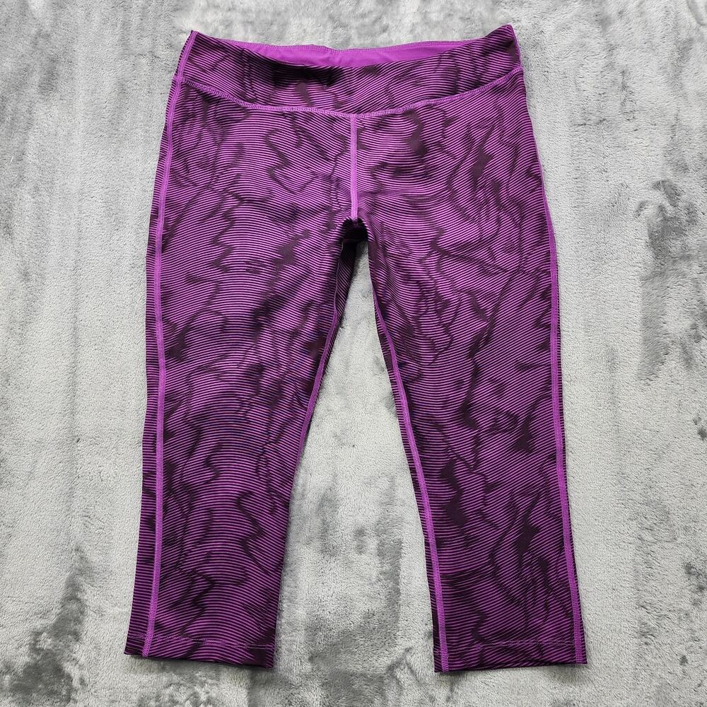 Impact Jillian Michaels‎ Leggings Womens L Purple Cropped Capri Yoga Gym Workout